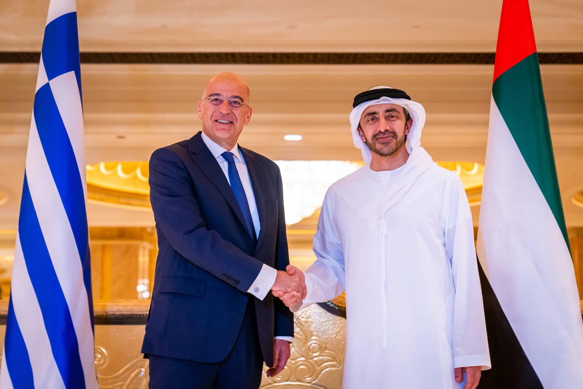 Abdullah bin Zayed receives Greek Foreign Minister
